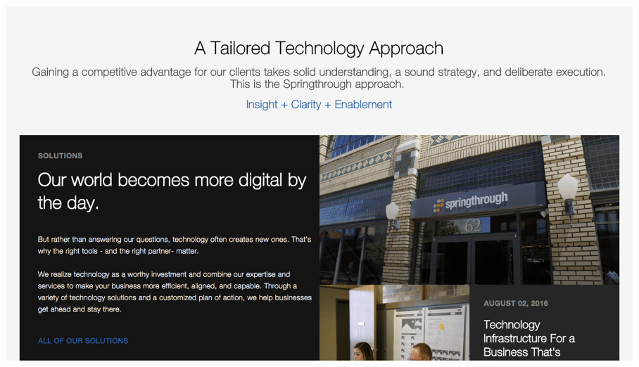 New Springthrough IT Consulting Website