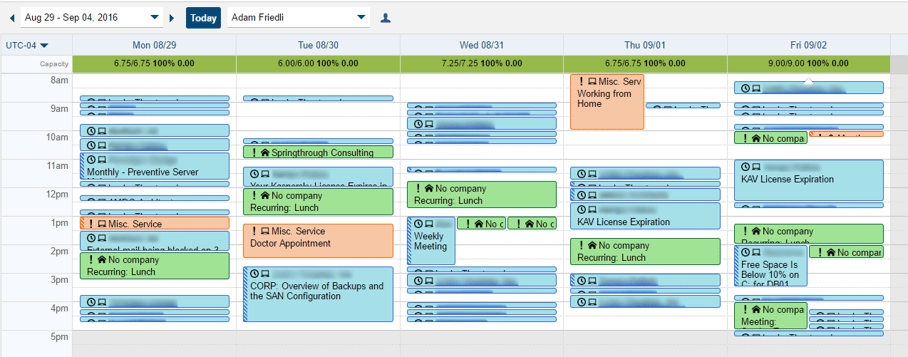 ConnectWise Calendar Example