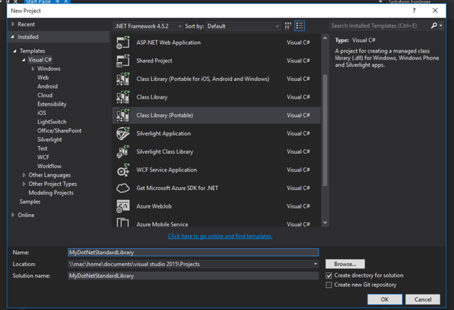 New Portable Class Library to Convert to .Net Standard