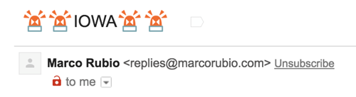 Iowa emoji subject line